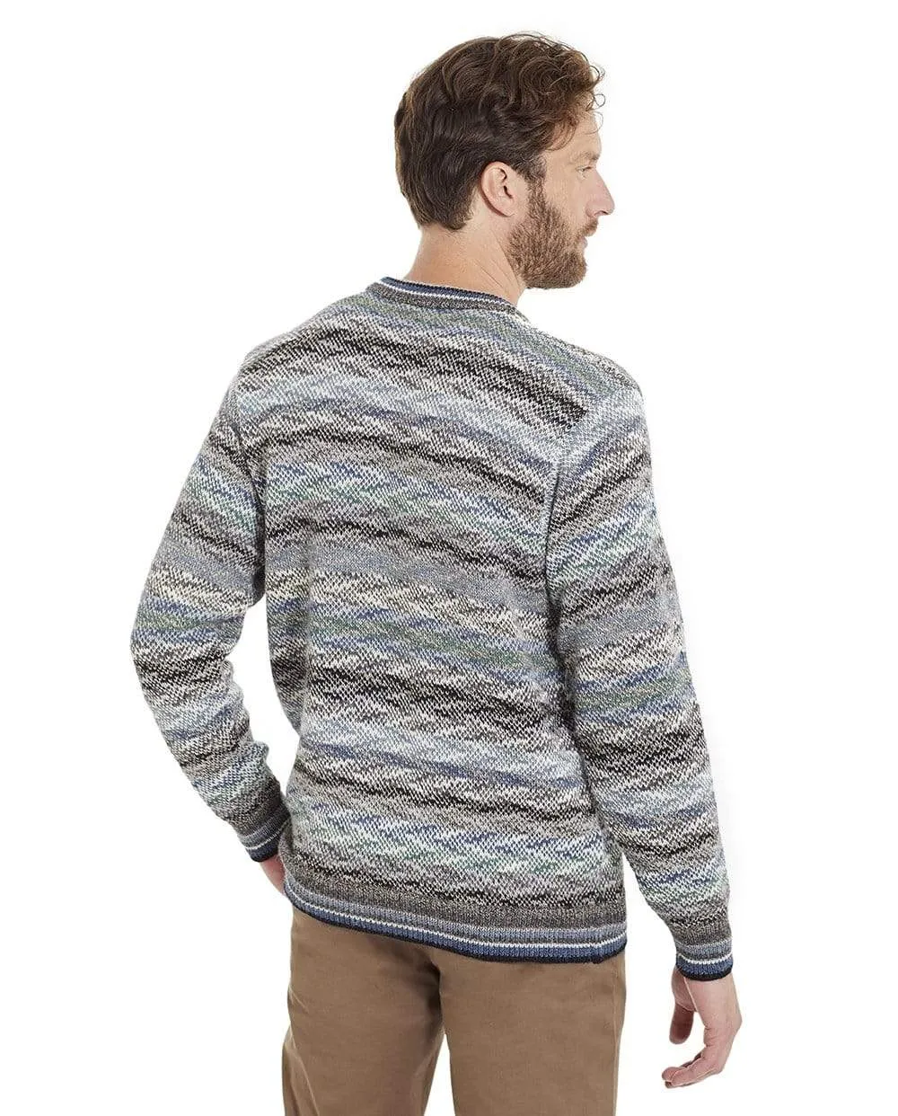 Men's Luca Blue and White Pullover