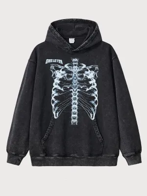 Men's Vintage Cotton Bone Washed Hoodie Sweatshirt