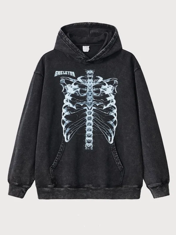 Men's Vintage Cotton Bone Washed Hoodie Sweatshirt