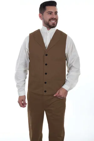 Men's Western Vest Collection: Wahmaker Herringbone Brown