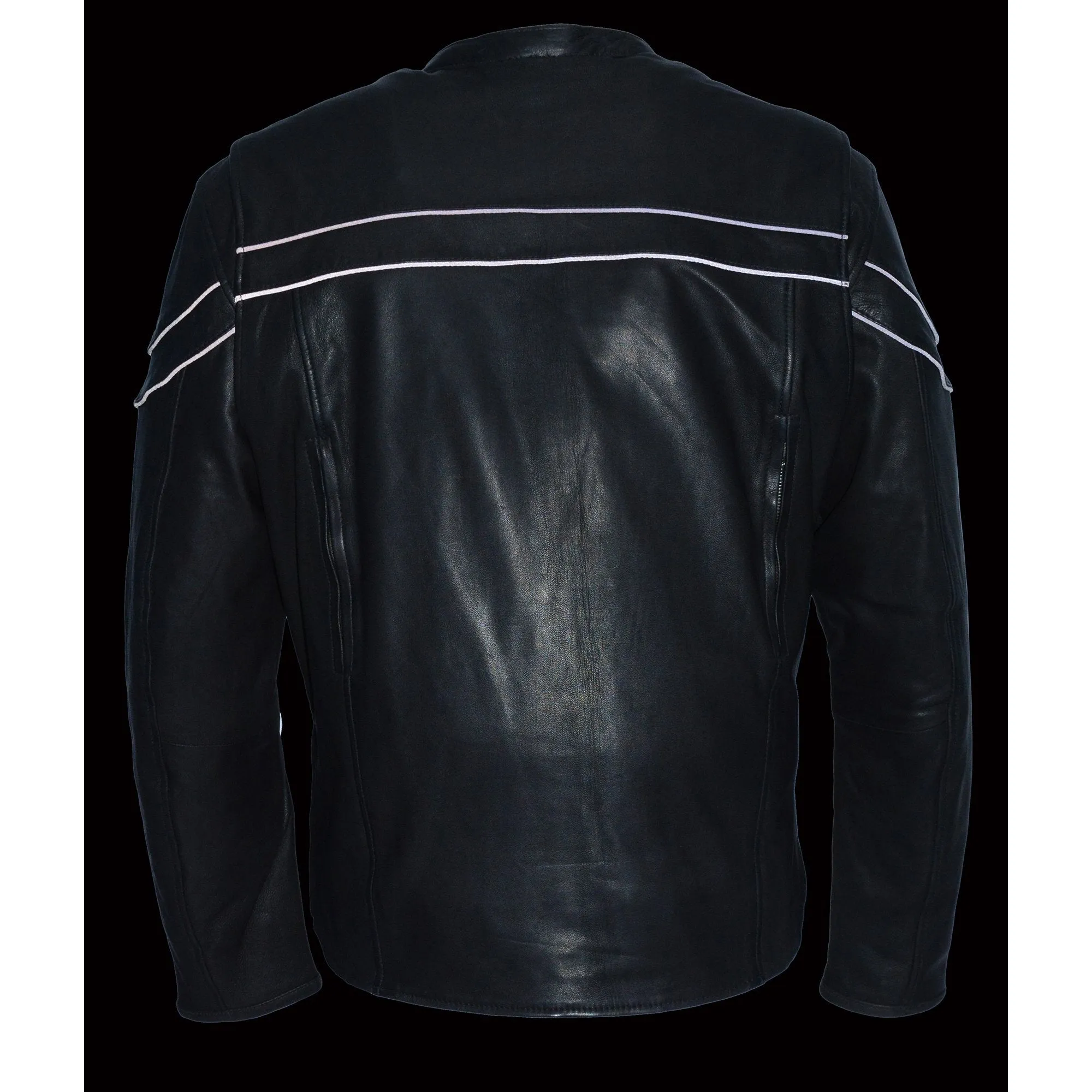 Milwaukee Leather MLM1525 Men's ‘Crossover’ Black Leather Lightweight MC Jacket