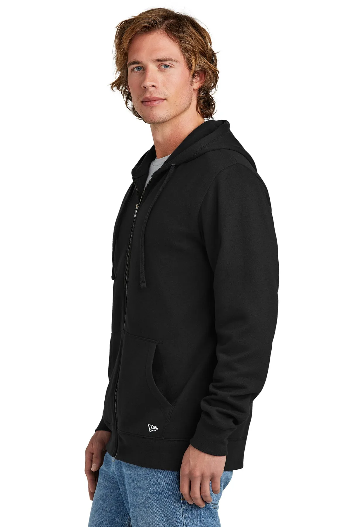 New Era Comeback Fleece Full-Zip Custom Hoodies, Black