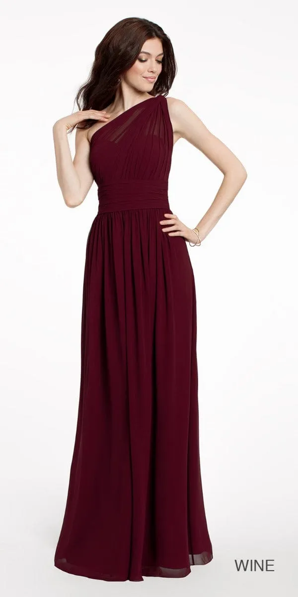 One Shoulder Illusion Bridesmaid Dress - Petite