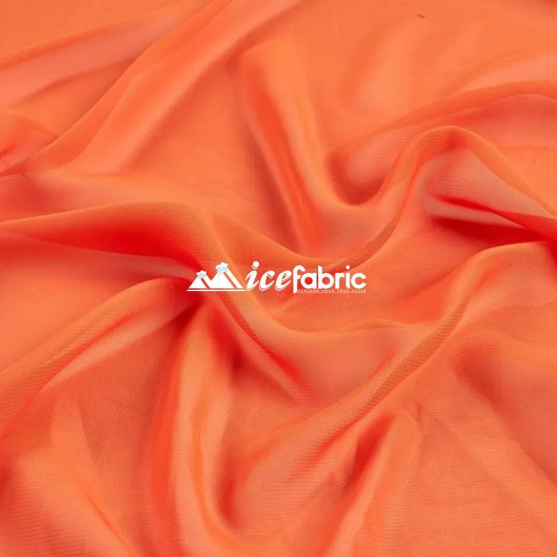 Orange Mia Chiffon Fabric / 60’’ Wide Soft chiffon Sheer Fabric