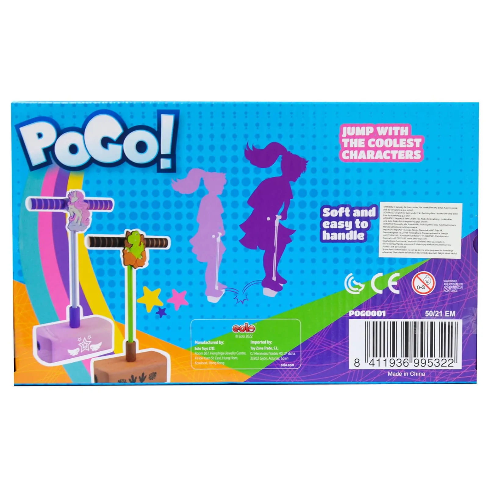 PoGo Jumping Toy Foam Base Squeaker Easy Grip Handle 3 