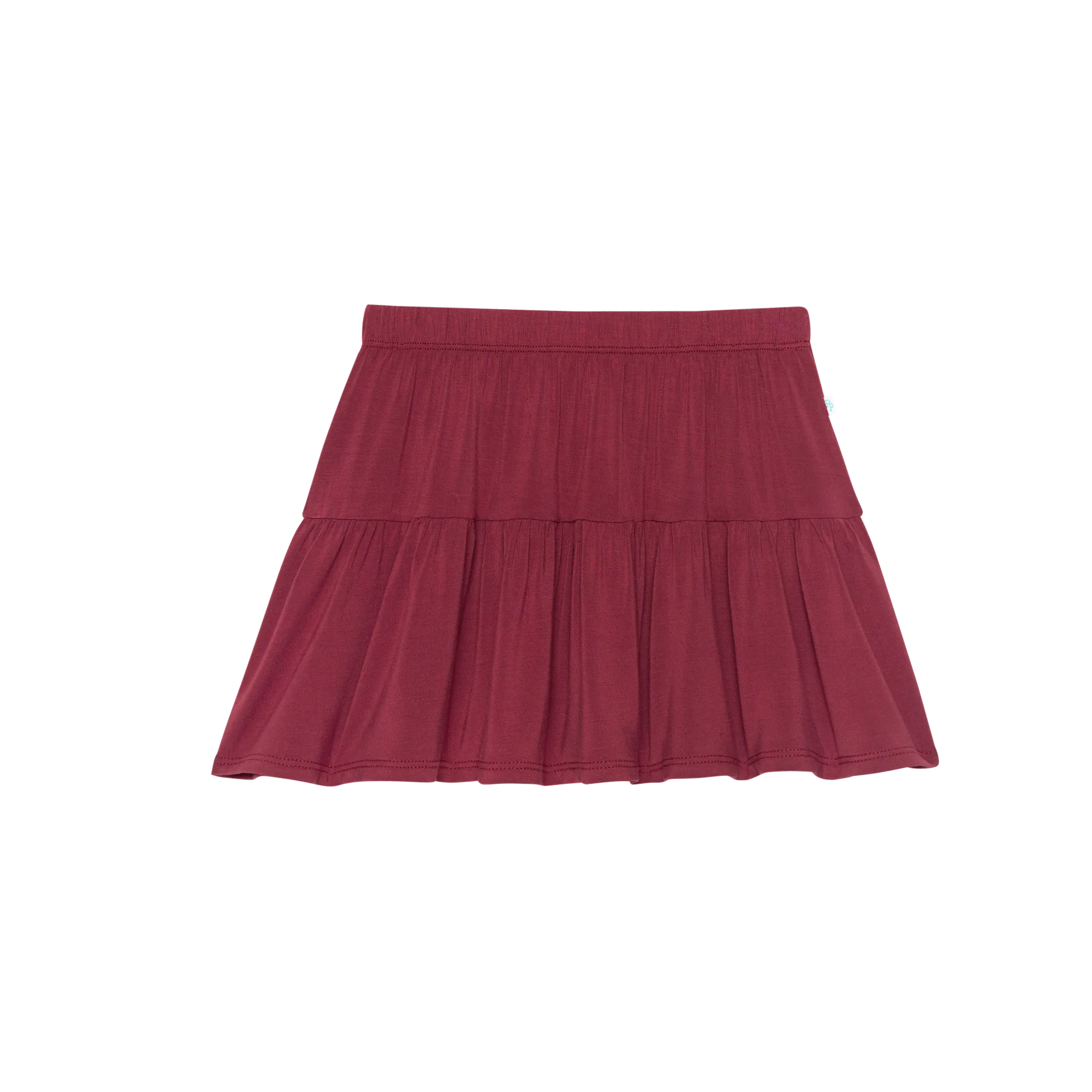 Posh Peanut Tiered Ruffle Skirt | Burgundy Rose