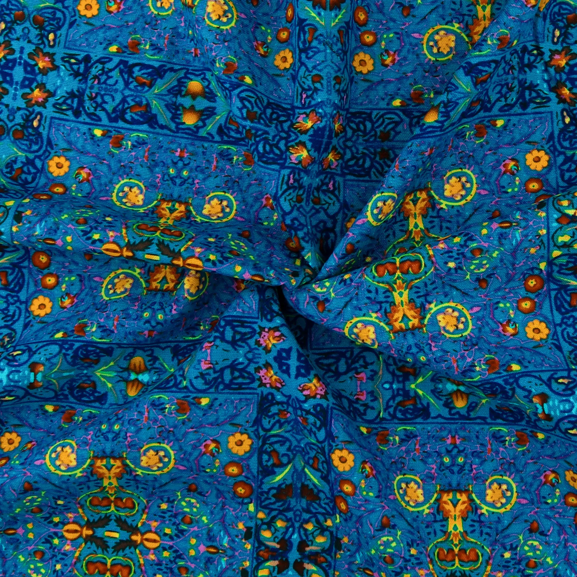 Printed Cotton & Linen - TERRA - 004 - Turquoise