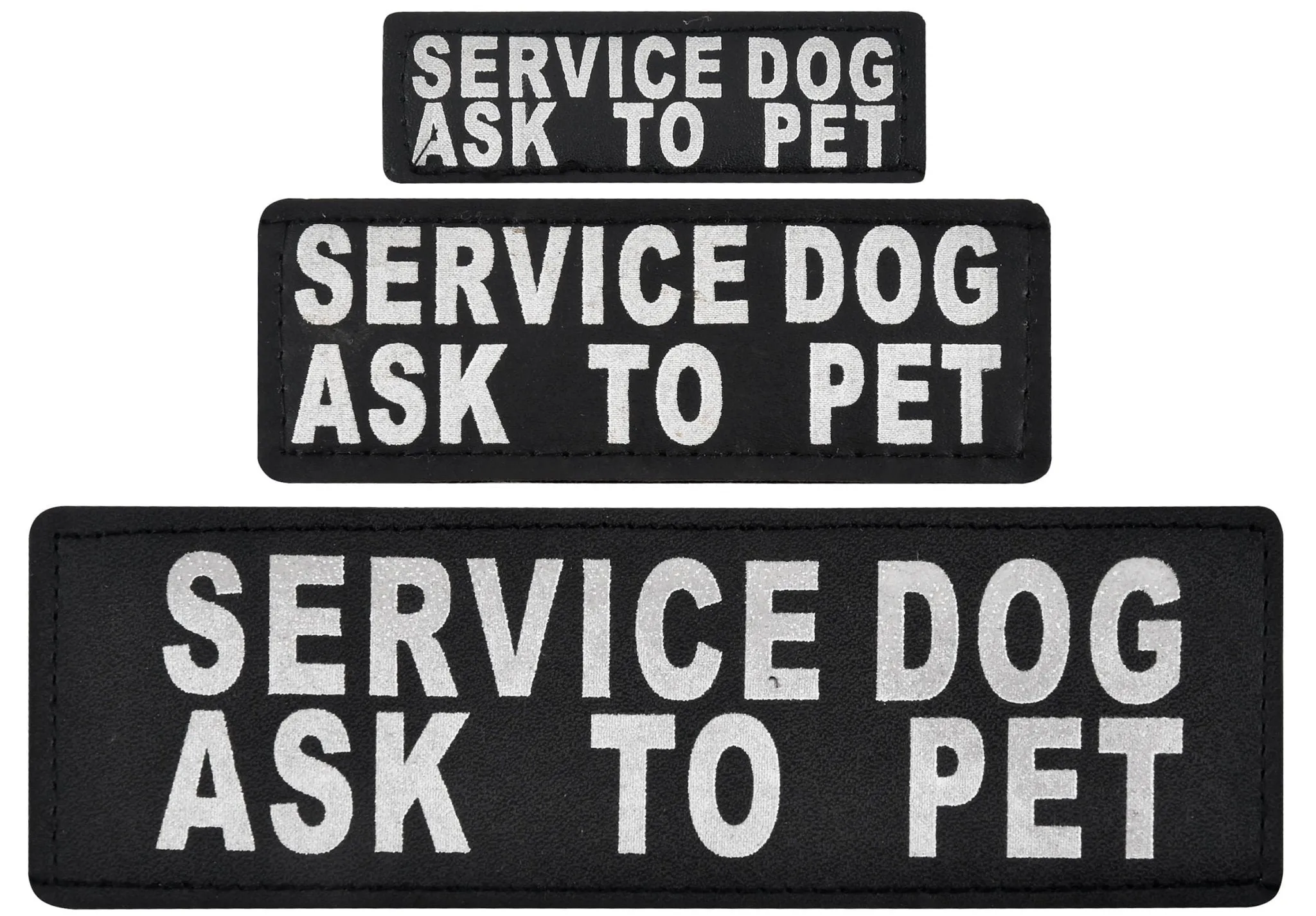 Reflective "Service Dog Ask To Pet" Patches, Set of 2