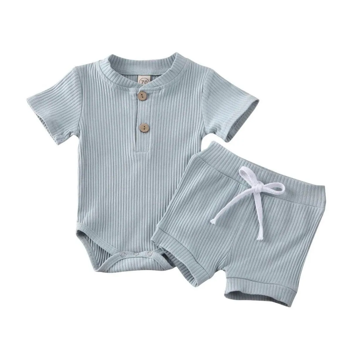 Ribbed Button Baby Set