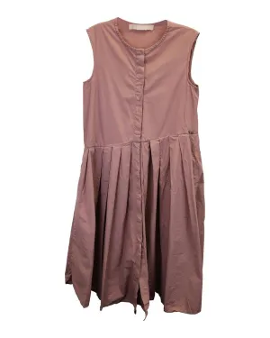 'S Max Mara Pleated Dress in Pink Cotton