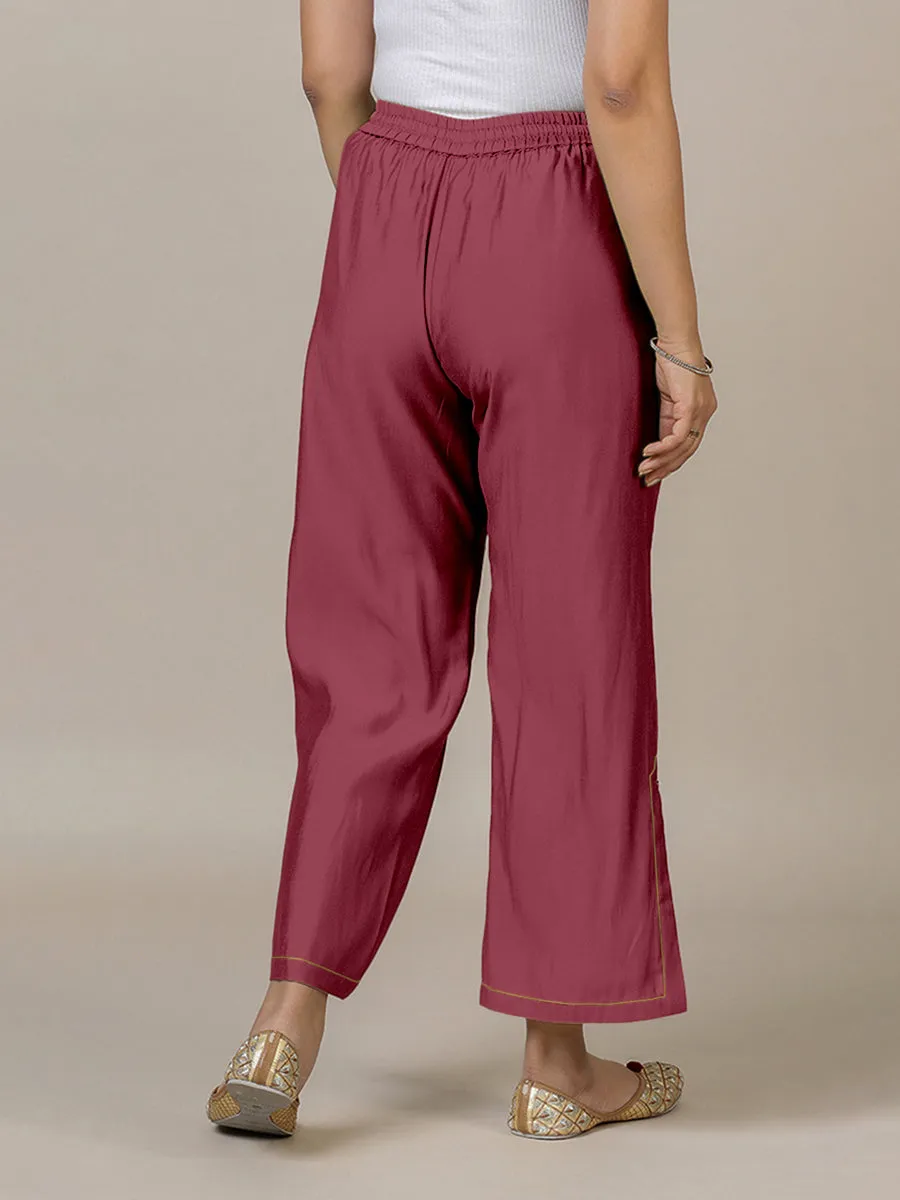 Saba x Rozaana | Rose Pink Cotton Silk Pants