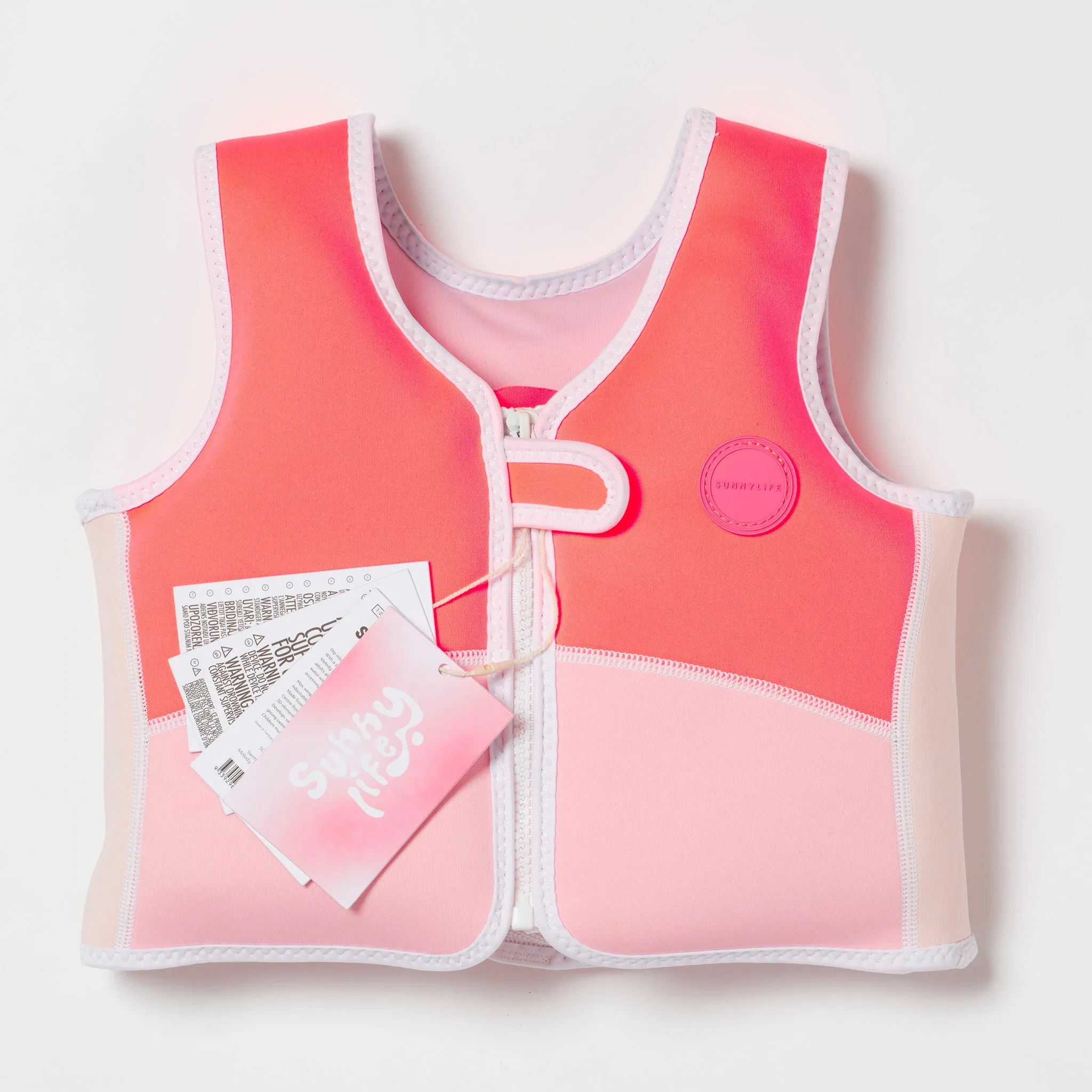 SUNNYLiFE Melody The Mermaid Swim Vest Neon Strawberry