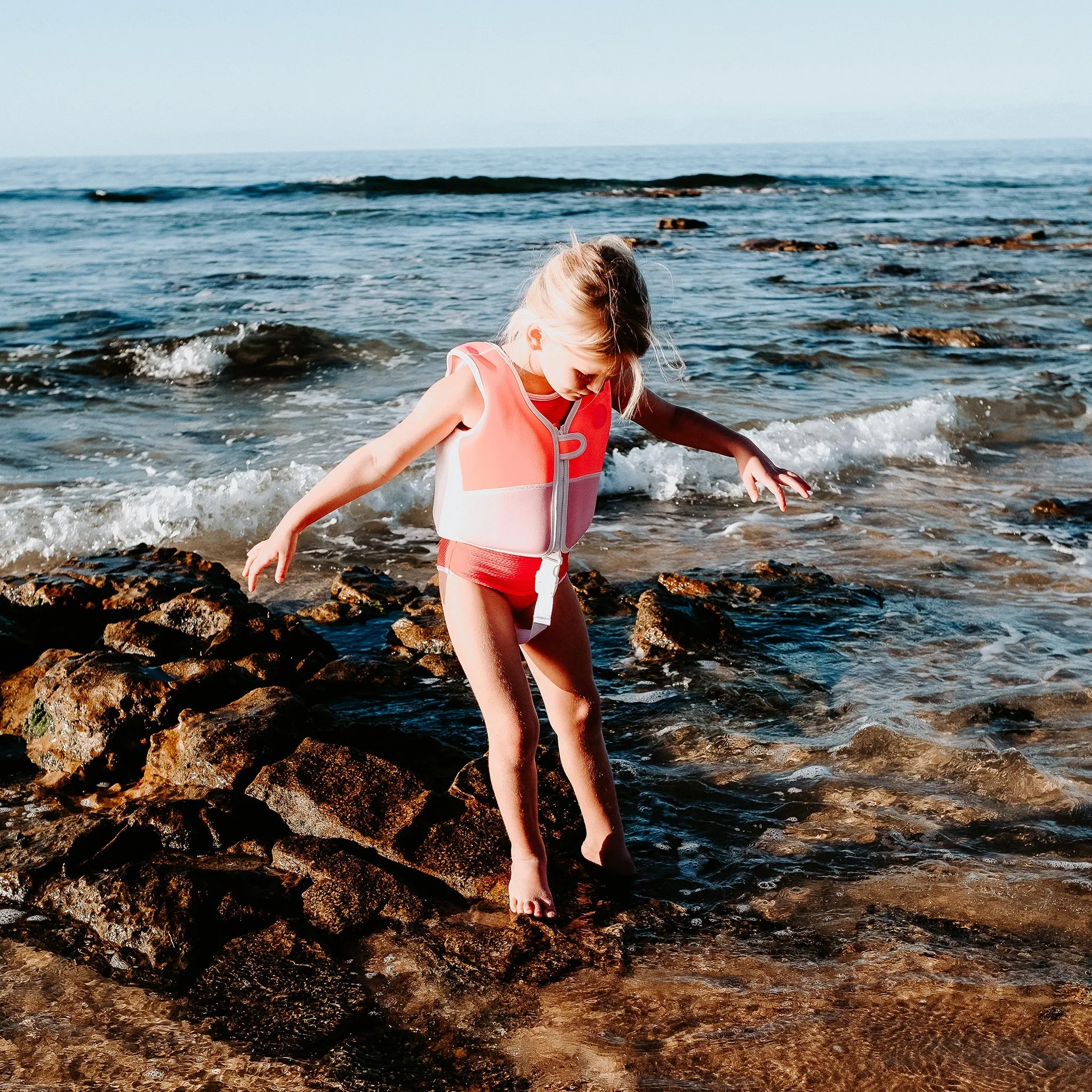 SUNNYLiFE Melody The Mermaid Swim Vest Neon Strawberry