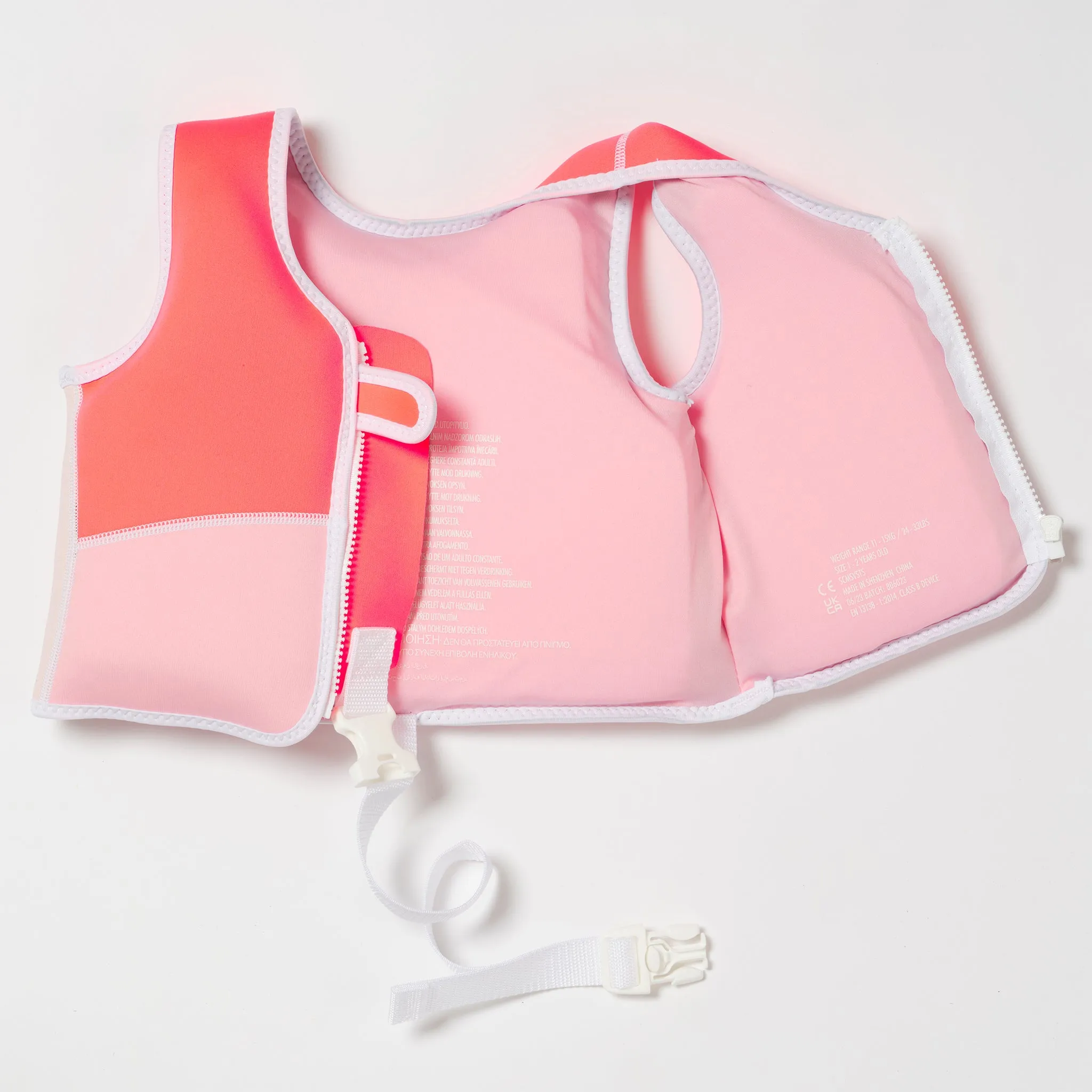 SUNNYLiFE Melody The Mermaid Swim Vest Neon Strawberry