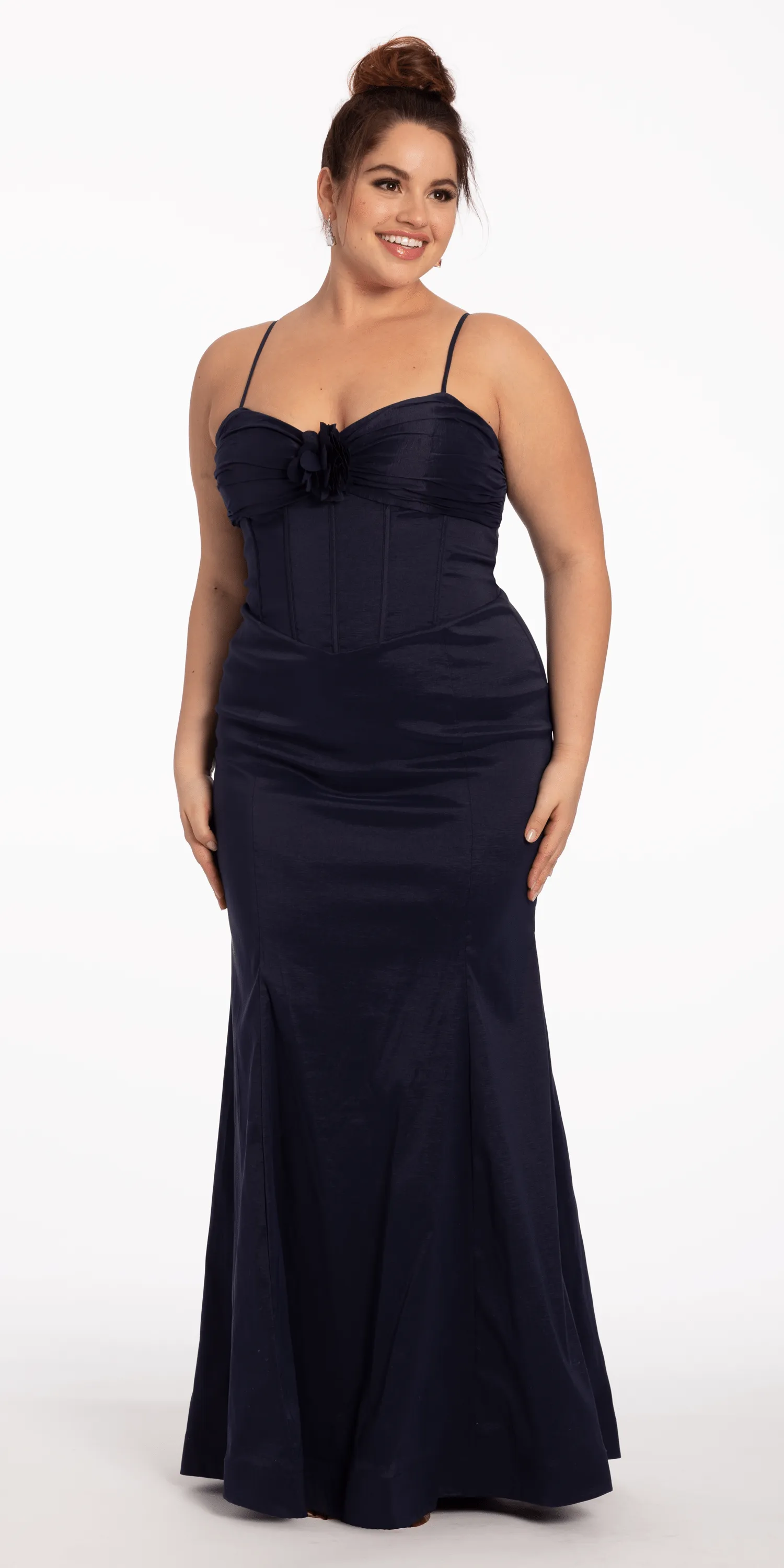 Sweetheart Taffeta Lace Up Back Trumpet Dress