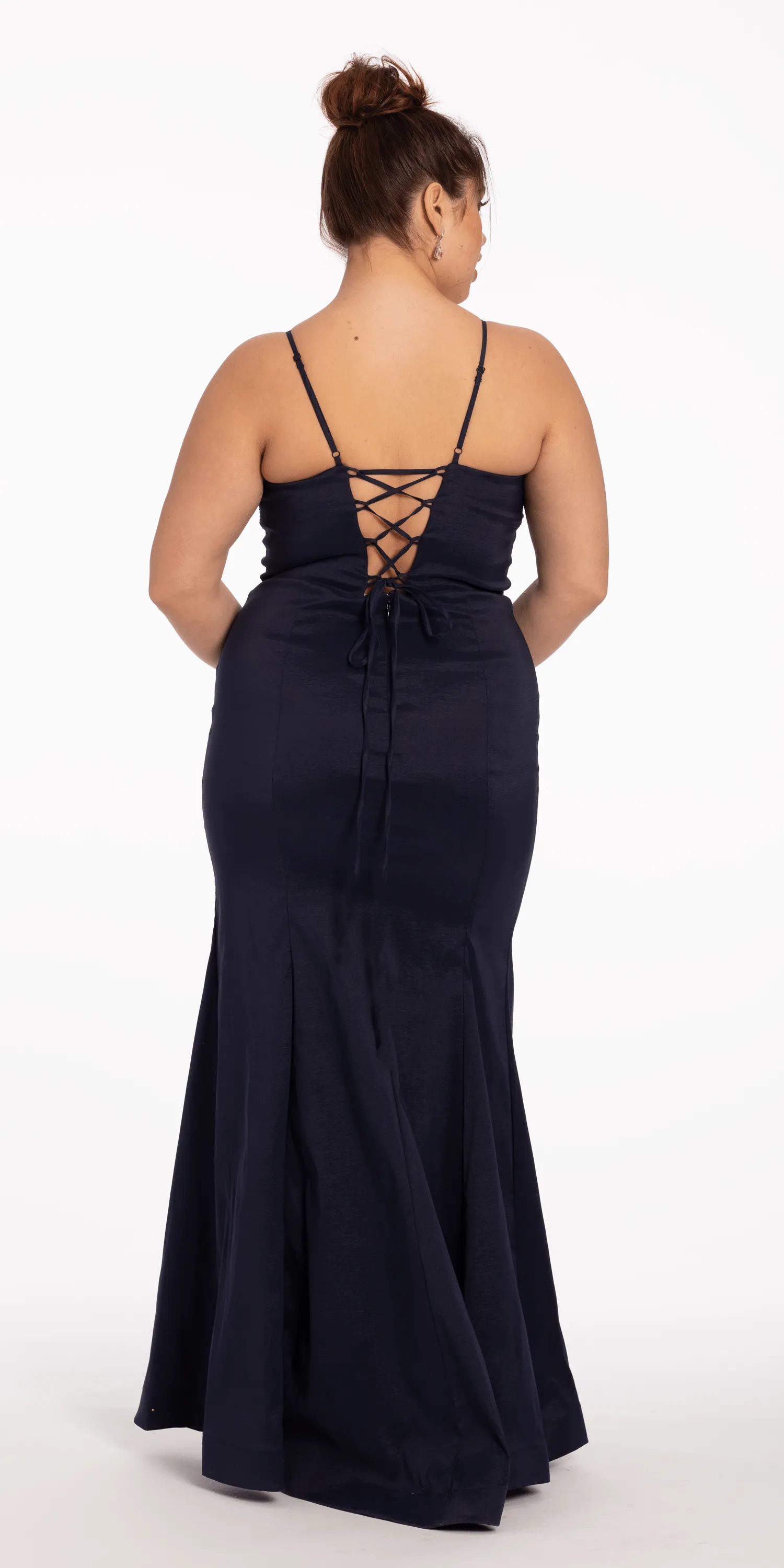 Sweetheart Taffeta Lace Up Back Trumpet Dress