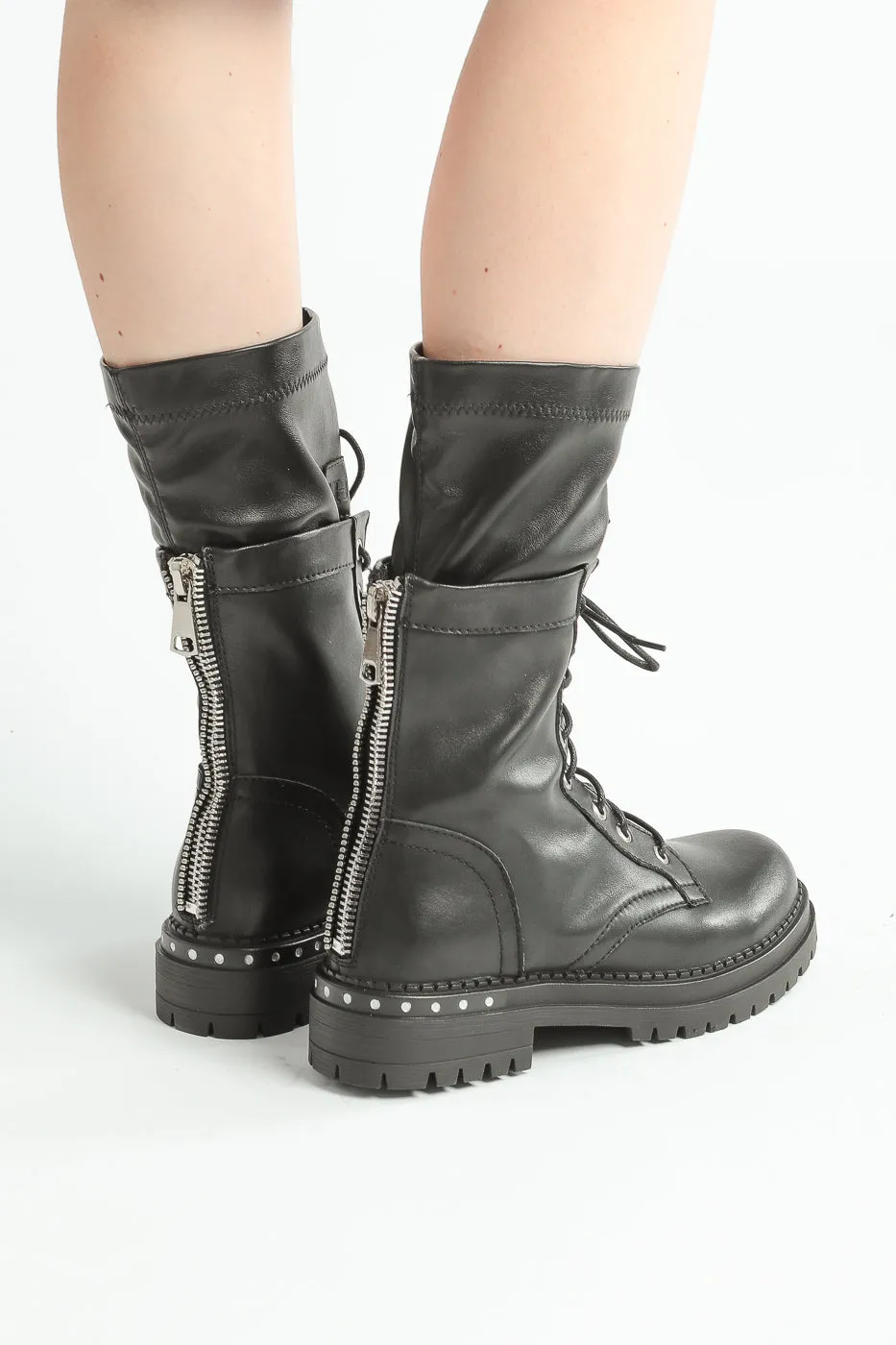 Tall Combat Lace-Up Boots