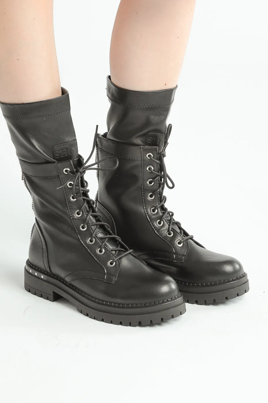 Tall Combat Lace-Up Boots