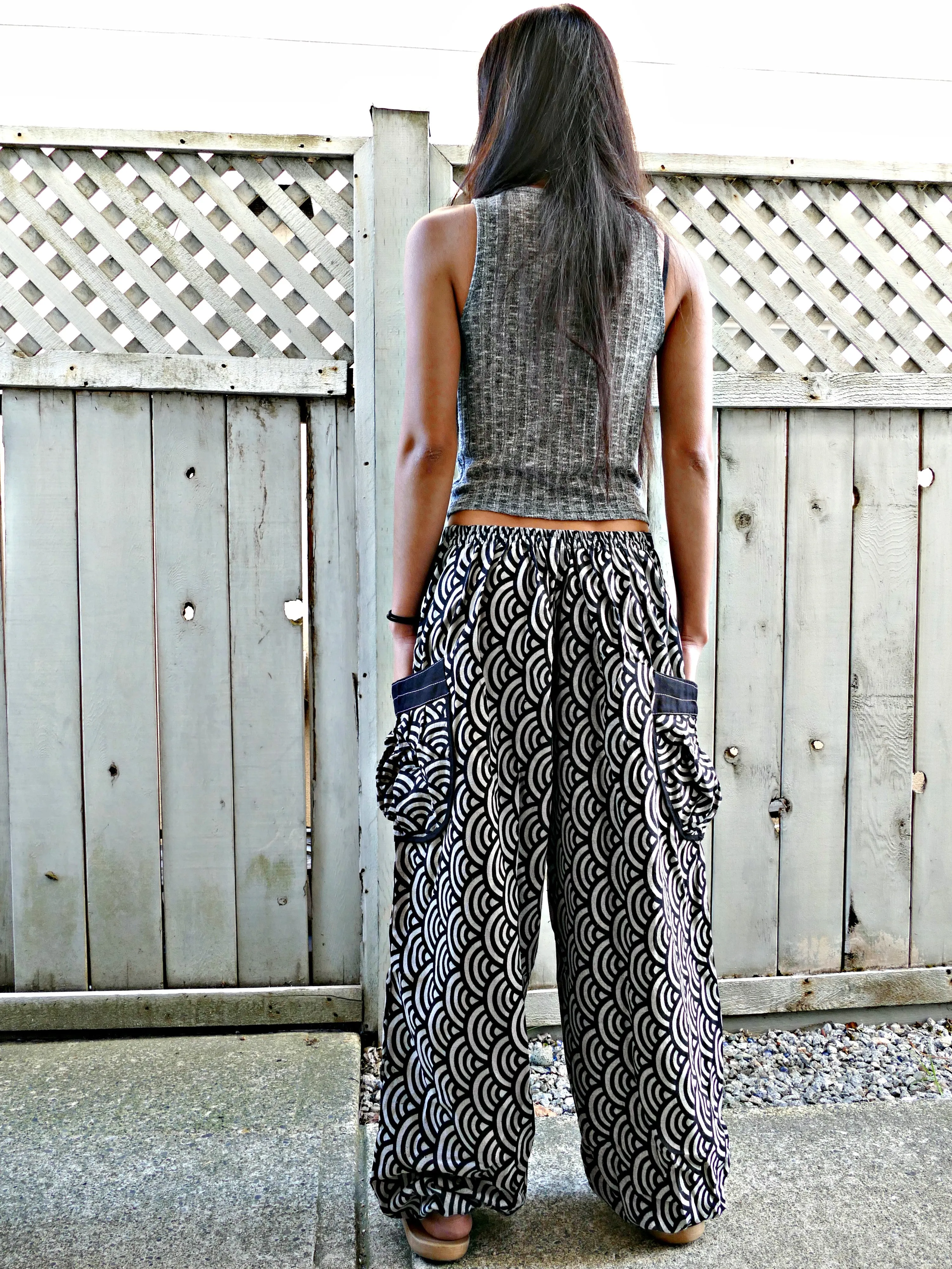 Traditional Waves (BLACK) Comfy Pants