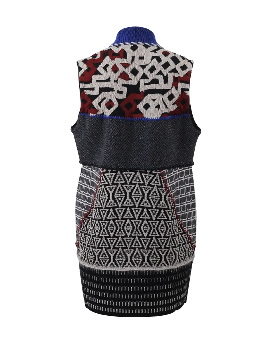 Tribal Print Knit Vest