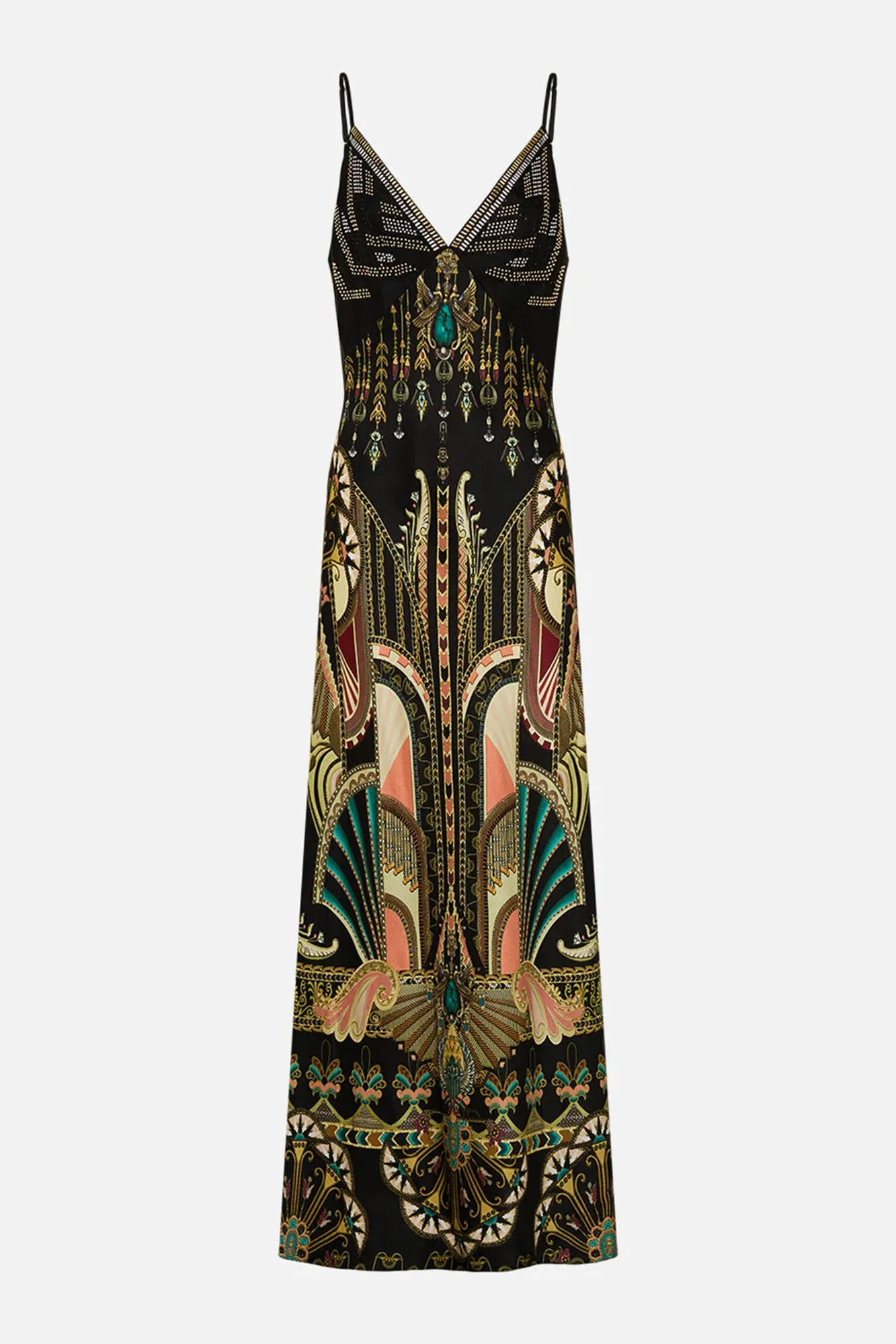 V Neck Full Length Bias Slip Dress They Called Her Nefertari