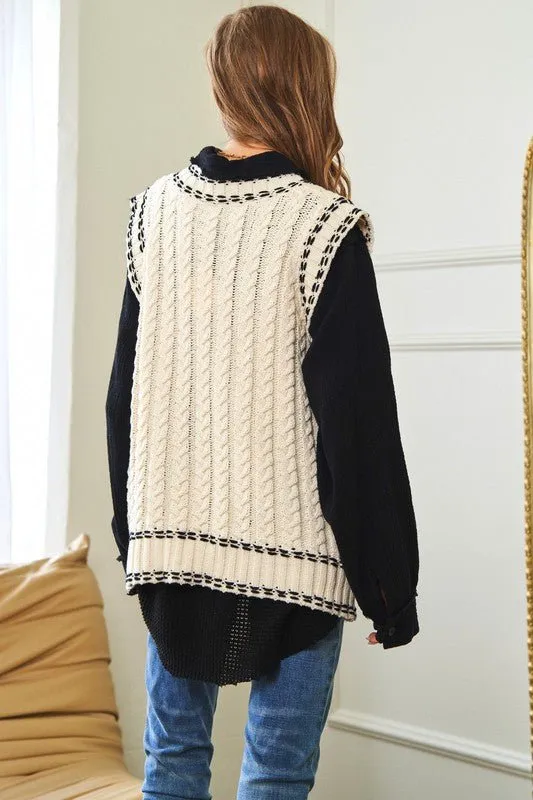 V Neck Sleeveless Sweater