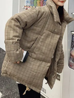 Vintage Plaid Parka  - Khaki