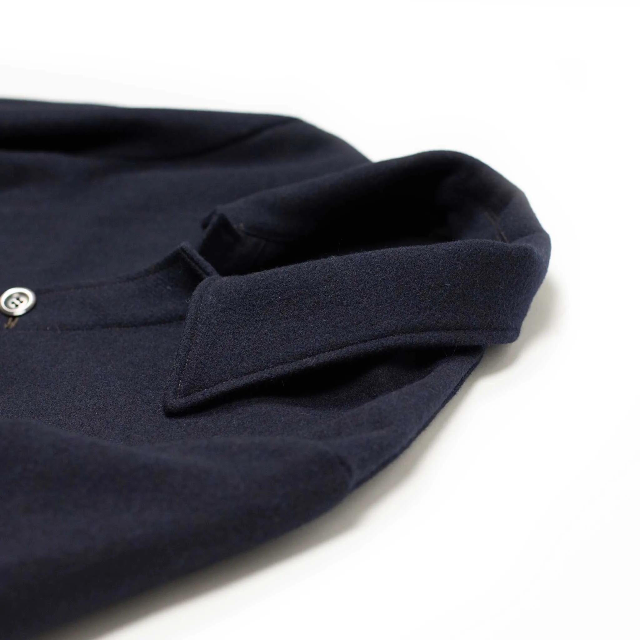 Winter Plage coat in navy virgin wool peacloth