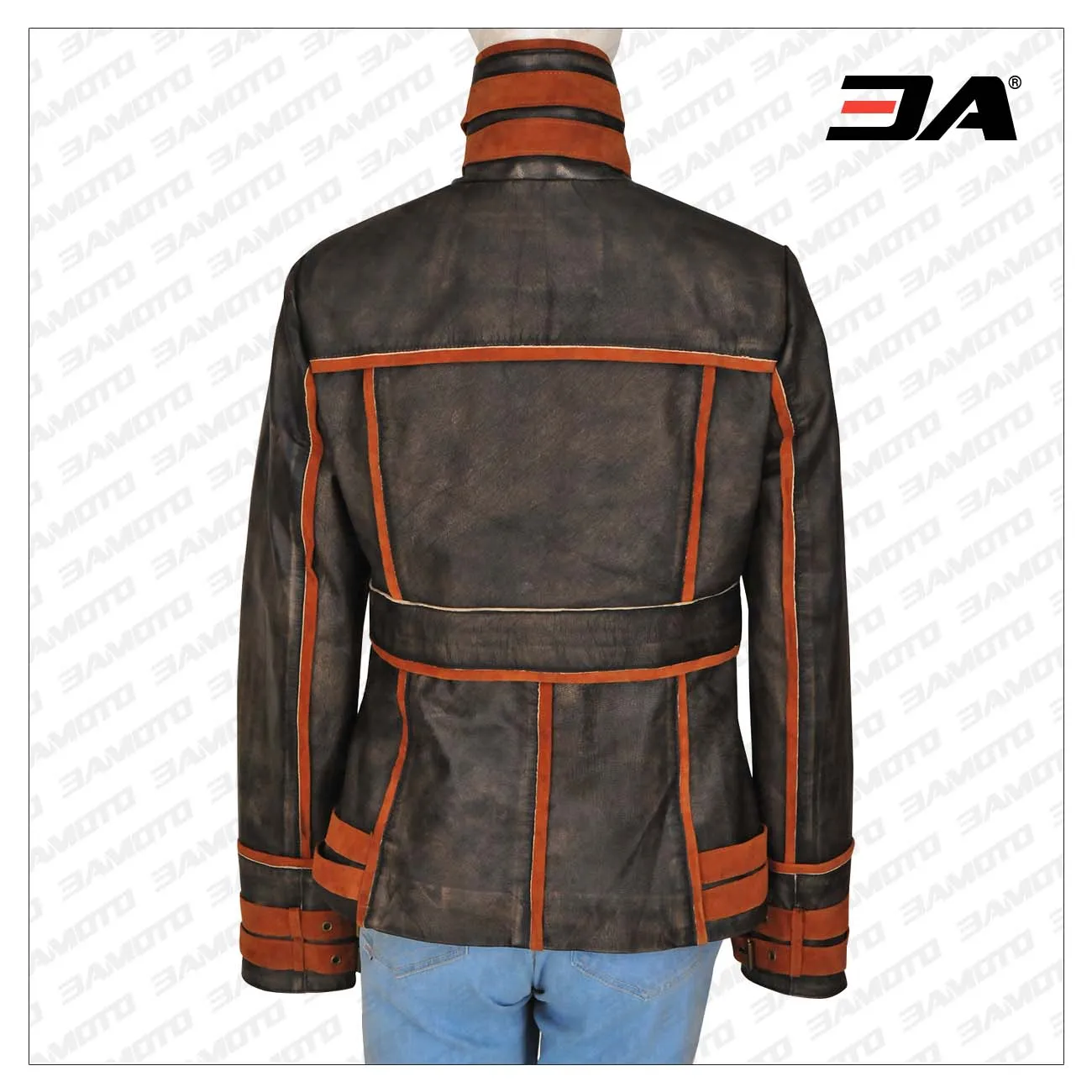 Women Ruff Buff Leather Jacket