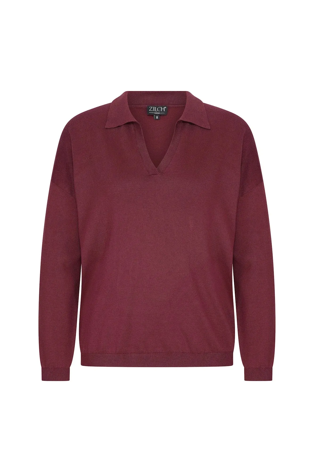 Zilch Bamboo Collared V-Neck Sweater